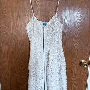 Francesca's Collections Cream Lace Mini Dress